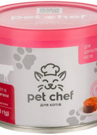 Мясной паштет для кошенят pet chef (говядина), 200 г