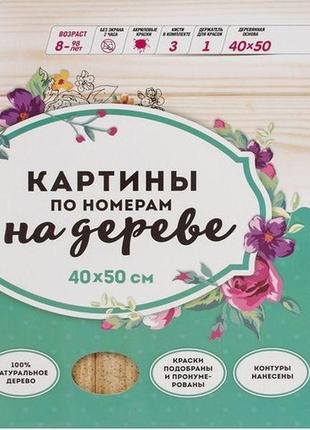 Картина за номерами на дереві 40*50см. 8161rsbd маяк у подарунковій коробці2 фото