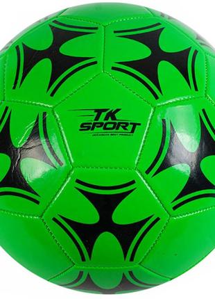 Мяч футбольный зеленый размер №5 материал pvc 280 грамм резиновый баллон (c 40068)