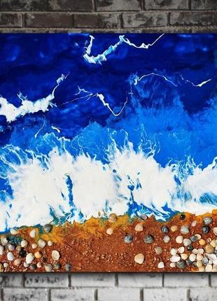 Берег моря, картина 50x50x2 см3 фото