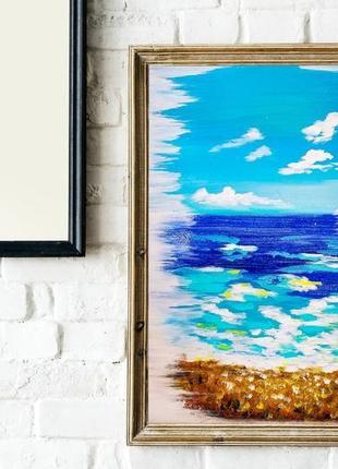 Морський краєвид, картина 50x40 см9 фото