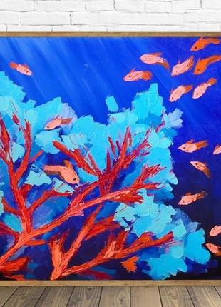 Корали, картина 50x50x2 см10 фото