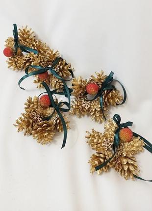 Рождественский декор, ёлочные украшения из натуральных шишек и ягод, 1 шт3 фото