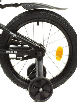 Велосипед дитячий prof1 y16252-1 16 дюймів, чорний4 фото