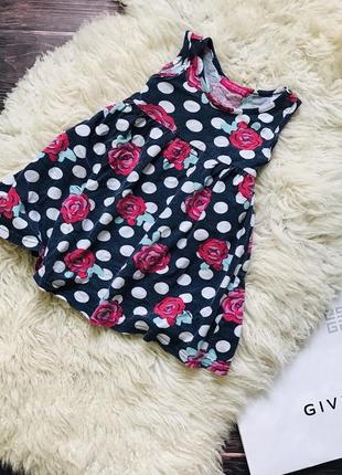 Платье в цветы розы горошек