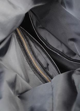 Чорний шкіряний рюкзак "стімпанк" зі скручуванням9 фото
