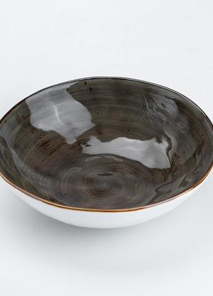 Тарелка глубокая круглая обеденная 17.5 см керамическая миска для салата4 фото