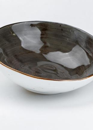 Тарелка глубокая круглая обеденная 17.5 см керамическая миска для салата2 фото