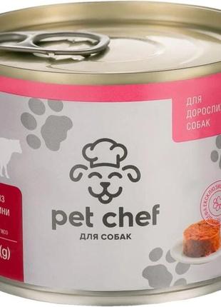 Мясной паштет для взрослых кошек pet chef (говядина), 200 г