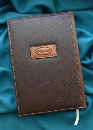 Коричневый кожаный блокнот "джазмен"
