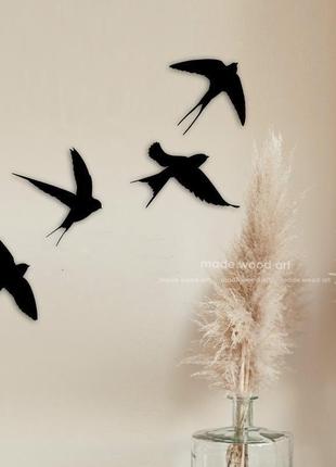Деревянная картина-панно "swallows"1 фото