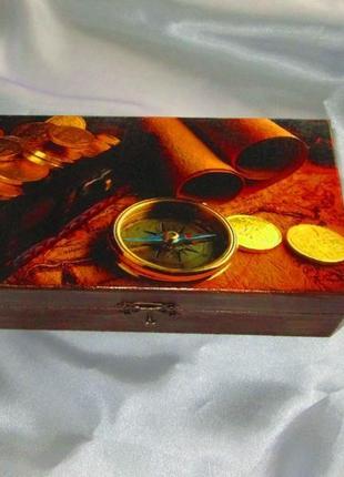 Шкатулка для денег,часов,купюрница для мужчин "сокровища пиратов"3 фото