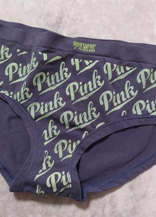 Victoria's secret р. м 46 спортивные эластичные трусики с принтом pink