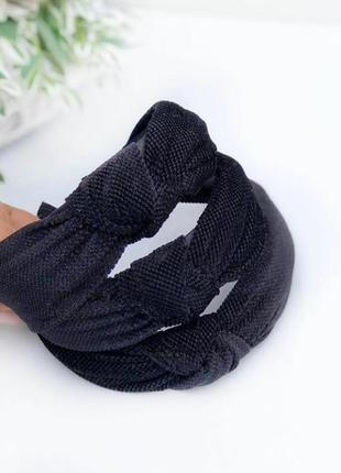 Велюровий чорний обруч чалма