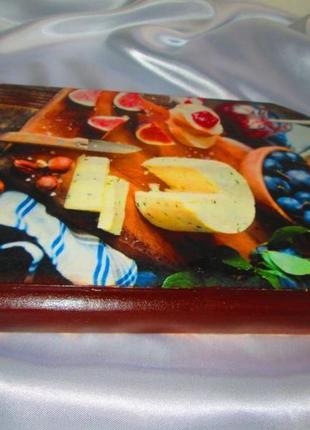 Сырная доска "аперитив",массив сосны.сервировочная,подарок маме,бабушке4 фото