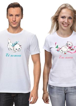 Одинаковые футболки парные коты1 фото