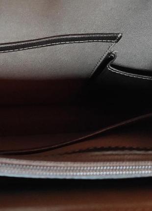 Именной коричневый кожаный портфель "монограмма"8 фото