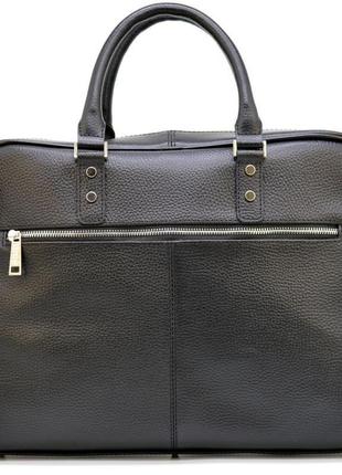 Деловая мужская сумка-порфель из натуральной кожи ta-4765-4lx tarwa черная для ноутбука макбука5 фото