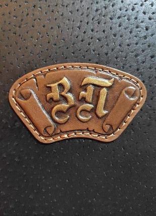 Именной коричневый кожаный блокнот "герб"