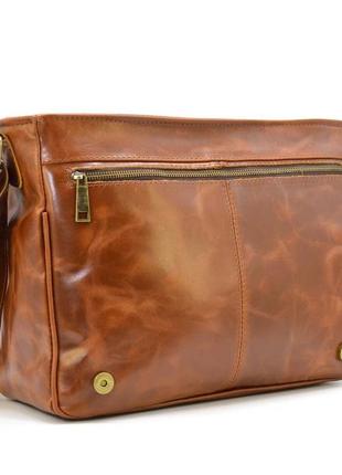 Кожаная мужская сумка-почтальон из натуральной кожи cq-7338-3md бренда tarwa5 фото