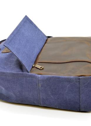 Молодежный рюкзак канвас с кожаными вставками rk-7224-4lx tarwa4 фото