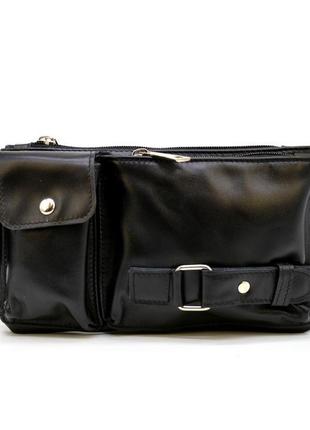 Кожаная сумка на пояс ga-8135-3md, черная, бренд tarwa2 фото