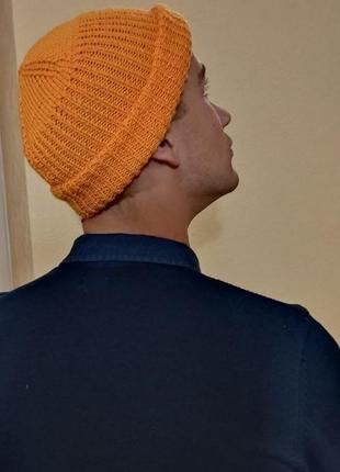 Мужская шапка бини стильная ручной работы - новинка4 фото