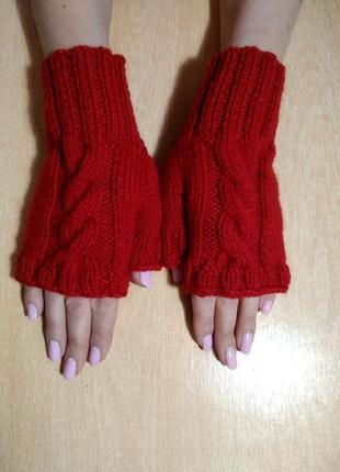 Митенки перчатки без пальцев зима/демисезон - тепло и уют3 фото
