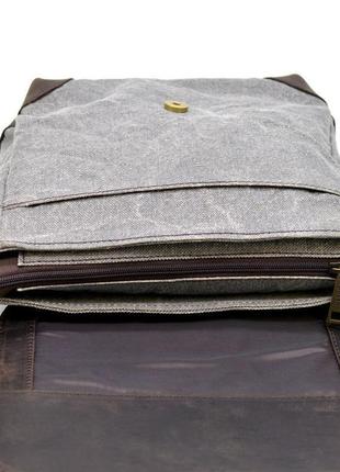 Сумка-месенджер через плече мікс тканини канваз і шкіри rgj-1309-4lx tarwa5 фото