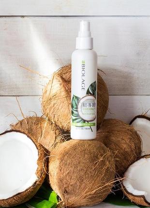 Biolage all-in-one coconut infusion multi-benefit spray спрей-догляд для волосся, розпивши.4 фото