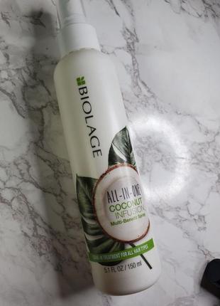 Biolage all-in-one coconut infusion multi-benefit spray спрей-догляд для волосся, розпивши.3 фото