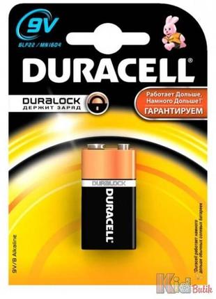 Батарейки duracell 9v mn1604 k1 duracell1 фото