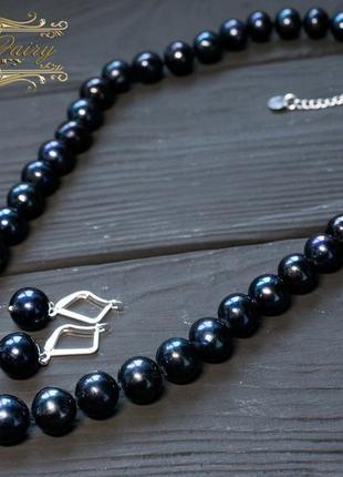 Сережки з натуральних перлів високого класу у сріблі 925 проби4 фото