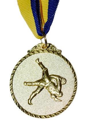 Медаль наградная 43524 единоборства д5см золото