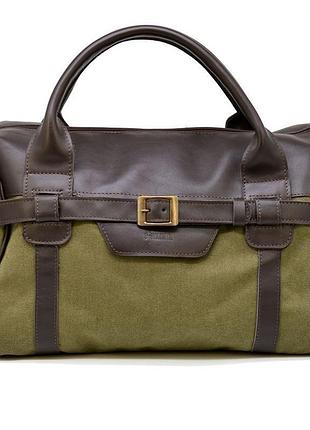 Дорожная комбинированная (кожа+канвас) сумка gh-7079-3md бренда tarwa