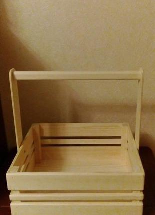 Деревянная корзинка (кашпо) для оформления подарков1 фото