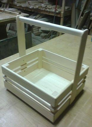 Деревянная корзинка (кашпо) для оформления подарков10 фото