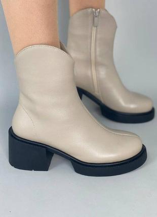 Женские кожаные ботинки (8905д) 41 vzutik бежевый (2000002263326)