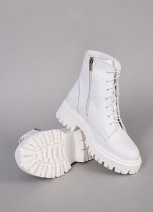 Женские кожаные ботинки (5584з) 38 vzutik белый (2000002528029)10 фото