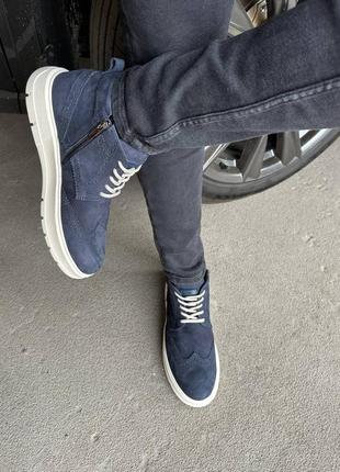 Чоловічі черевики з нубуку (2600-1д) 42 vzutik синій (2000002761785)5 фото