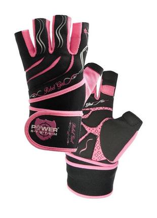 Перчатки для фитнеса rebel girl женские xs power system розовый (2000002545170)6 фото