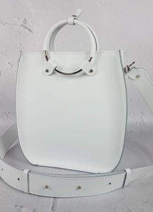 Сумка жіноча "мальва" натуральна шкіра, біла матова