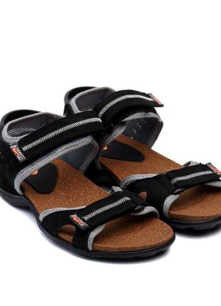 Мужские кожаные сандалии из натуральной кожи nike на лето *n 73 ч/сер*9 фото