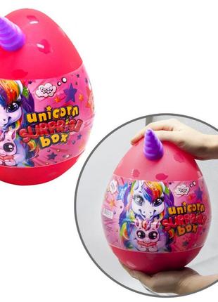Набір для творчості в яйці "unicorn surprise box" для дівчинки 21х21х31 см danko toys рожевий (2000002177456)