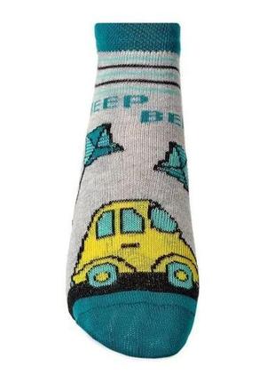 Детские носки для мальчиков с принтом желтой машинки.  размер 12-143 фото