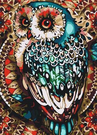 Картина за номерами сова в кольоровій мозаїкі 40x50 см brushme різнобарвний (2000002775102)