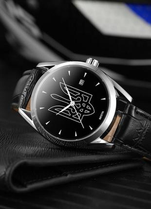 Часы механические besta tryzub leather, мужские наручные часы  с автоподзаводом, с гербом украины device clock7 фото
