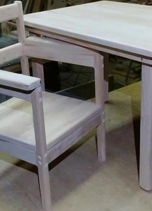Детский деревянный комплект: столик и стульчик с подлокотниками2 фото