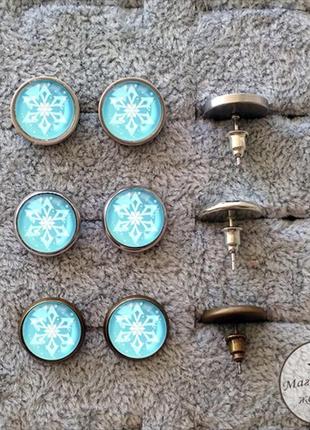 Серьги гвоздики крио 4 из игры genshin impact геншин импэкт