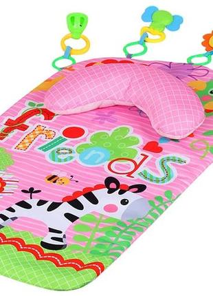 Детский развивающий коврик 45х65 см babygо розовый (2000002825395)